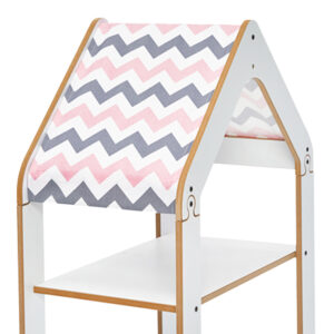 Ραφιέρα τ. Montessori Zoilen pakoworld λευκό-ροζ mdf 50x30x80εκ