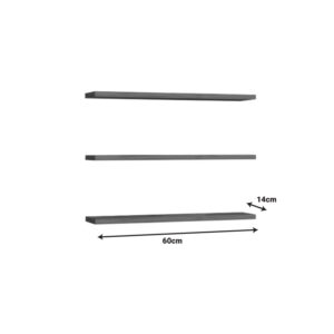 Ραφιέρα τοίχου Edna pakoworld μελαμίνη σε καρυδί απόχρωση 60x14.5x1.8εκ