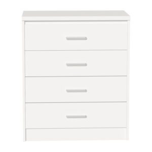 Συρταριέρα OLYMPUS pakoworld με 4 συρτάρια σε λευκή απόχρωση 80x40x95εκ