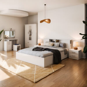 Κρεβάτι OLYMPUS pakoworld σε λευκή απόχρωση 160x200εκ