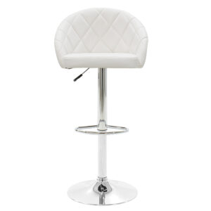 Σκαμπό μπαρ Balina pakoworld πτυσσόμενο λευκό pu-μέταλλο χρωμίου 52x53x109εκ