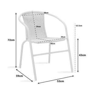Πολυθρόνα Obbi pakoworld μέταλλο-pe λευκό 53x59x72εκ