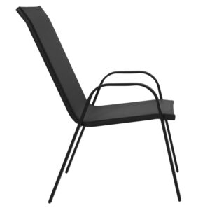 Πολυθρόνα Calan pakoworld μέταλλο μαύρο-textilene μαύρο 54x74x91εκ