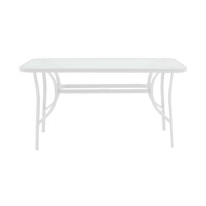 Τραπέζι Ensure pakoworld μέταλλο λευκό-γυαλί 120x70x70εκ