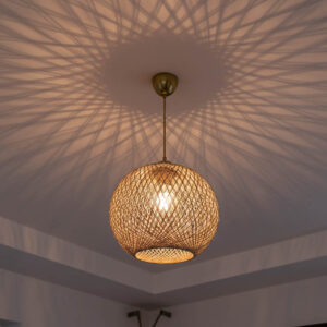 Φωτιστικό οροφής μονόφωτο Leshia pakoworld Ε27 καφέ Φ38x38εκ