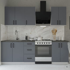 Κουζίνα Melisa Modest 6 Τεμαχίων Ανθρακί