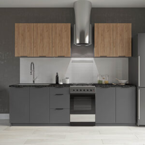 Κουζίνα Rene Craft 6 Τεμαχίων Γραφίτης-Χρυσό Δρυς