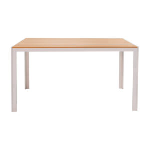 Τραπέζι Nares pakoworld αλουμίνιο λευκό-plywood φυσικό 140x80x72.5εκ