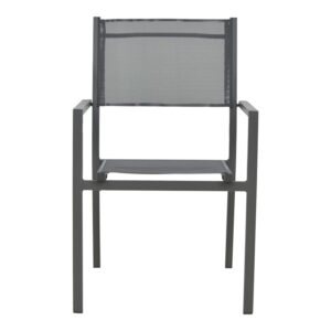 Πολυθρόνα Moly pakoworld στοιβαζόμενη ανθρακί αλουμίνιο-textilene 61x56.5x87.5εκ