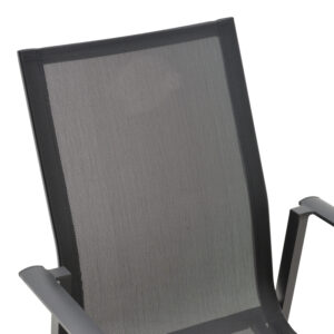 Πολυθρόνα κήπου Dashiell pakoworld αλουμίνιο μαύρο textilene μαύρο 71x58x94εκ