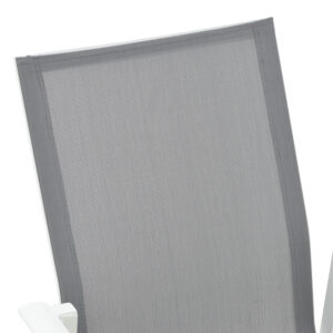 Πολυθρόνα κήπου Dashiell pakoworld αλουμίνιο λευκό textilene γκρι 71x58x94εκ