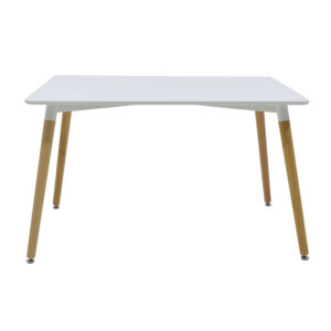 Tραπεζαρία Natali-Gaston σετ 5τμχ λευκό σε απόχρωση λευκό-φυσικό 120x80x73εκ