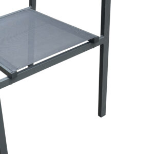 Τραπεζαρία Moly - Kliton Ι σετ 3τεμ pakoworld ανθρακί αλουμίνιο και textilene σε ανθρακί απόχρωση 80x80x74εκ