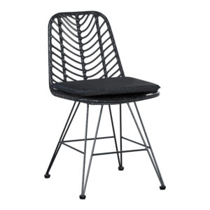 Τραπεζαρία Kliton-Naoki σετ 3τεμ pakoworld ανθρακί αλουμίνιο και μέταλλο σε μαύρη απόχρωση 80x80x74εκ