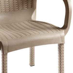 Τραπεζαρία Icon-Festive pakoworld σετ 5τεμ PP σε cappuccino απόχρωση