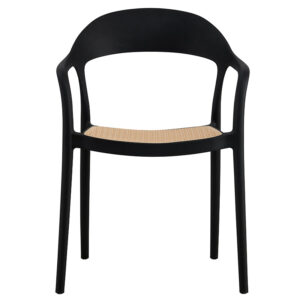 Πολυθρόνα Ember στοιβαζόμενη pakoworld με UV protection PP μπεζ-μαύρο 52.5x56.5x81εκ.