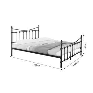 Κρεβάτι Beowulf pakoworld μαύρο μεταλλικό 140x190εκ