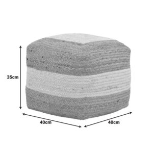 Σκαμπό-πουφ Sofian Inart μπεζ 100% γιούτα 40x40x35εκ