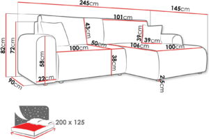 Γωνιακός καναπές Floryn-Εκρού