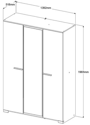 Ντουλάπα Railly τρίφυλλη