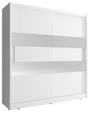 Ντουλάπα Line συρόμενη-200 x 62 x 214 εκ.-Λευκό