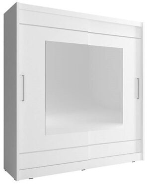 Ντουλάπα Walla συρόμενη-180 x 62 x 200 εκ.-Λευκό