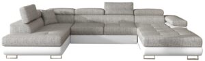 Γωνιακός καναπές Romeo-Αριστερή-Γκρι - Λευκό