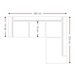 Γωνιακός καναπές Hanson-Gkri Anoixto-Δεξιά