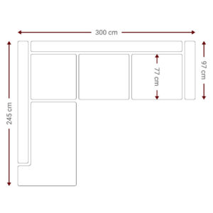Γωνιακός καναπές Fredrik-Kokkino-Αριστερή