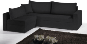 Γωνιακός καναπές Kleio-195φ 140β-Μαύρο