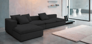 Γωνιακός καναπές Lory-280φ 135β εκ.-Μαύρο