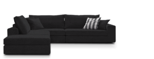 Γωνιακός καναπές Mission Plus-Προσαρμόσιμη-285φ 230β εκ.-Μαύρο