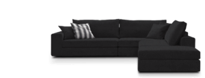 Γωνιακός καναπές Mission Plus-Προσαρμόσιμη-285φ 230β εκ.-Μαύρο