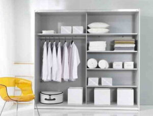 Ντουλάπα Συρόμενη Delta IV-200 x 61 x 210 εκ.-Φυσικό / Λευκό