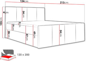 Επενδυμένο κρεβάτι Lars-Prasino-120 x 200