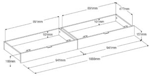 Σετ 2 Συρτάρια κρεβατιού Canada