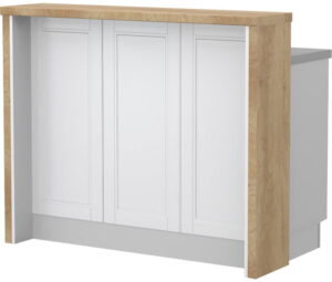 Πάγκος νησίδας Tahoma-Μήκος: 120 εκ.-Λευκό ματ-Nebraska Oak