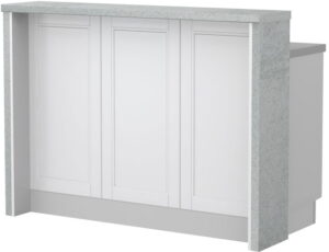 Πάγκος νησίδας Tahoma-Μήκος: 135 εκ.-Λευκό ματ-Chromix Silver