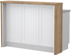 Πάγκος νησίδας Tahoma-Μήκος: 135 εκ.-Λευκό ματ-Pacific Wallnut