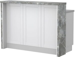 Πάγκος νησίδας Tahoma-Μήκος: 135 εκ.-Λευκό ματ-Siena Marble
