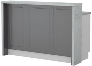 Πάγκος νησίδας Tahoma-Μήκος: 150 εκ.-Γραφίτης-Chromix Silver