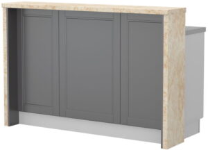 Πάγκος νησίδας Tahoma-Μήκος: 150 εκ.-Γραφίτης-Latino Marble