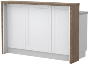 Πάγκος νησίδας Tahoma-Μήκος: 150 εκ.-Λευκό ματ-Carini Wallnut