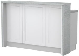 Πάγκος νησίδας Tahoma-Μήκος: 150 εκ.-Λευκό ματ-Chromix Silver