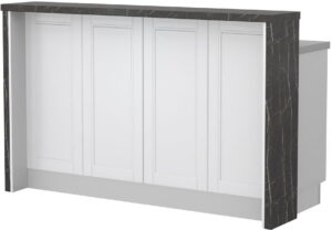 Πάγκος νησίδας Tahoma-Μήκος: 160 εκ.-Λευκό ματ-Black Stone