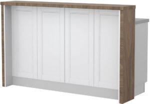 Πάγκος νησίδας Tahoma-Μήκος: 160 εκ.-Λευκό ματ-Carini Wallnut