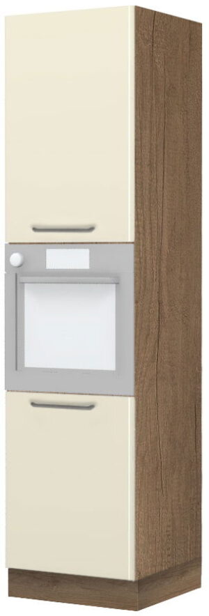 Επιδαπέδιο ντουλάπι φούρνου ψηλό Modena K23-60-2KR-Φυσικό σκούρο - Μπεζ