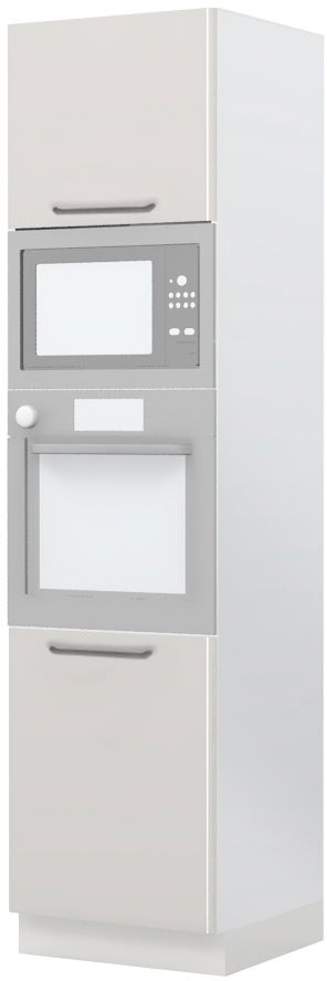 Επιδαπέδιο ντουλάπι φούρνου ψηλό Modena K23-60-RM-Λευκό γυαλιστερό - Γκρι Ανοιχτό