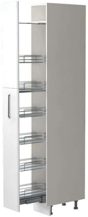 Επιδαπέδιο ντουλάπι ψηλό Modena K23-30-1KZ-Γκρι ανοιχτό - Λευκό γυαλιστερό