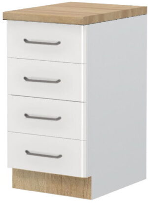 Επιδαπέδιο ντουλάπι Modena R-45-4F-Λευκό - Λευκό γυαλιστερό